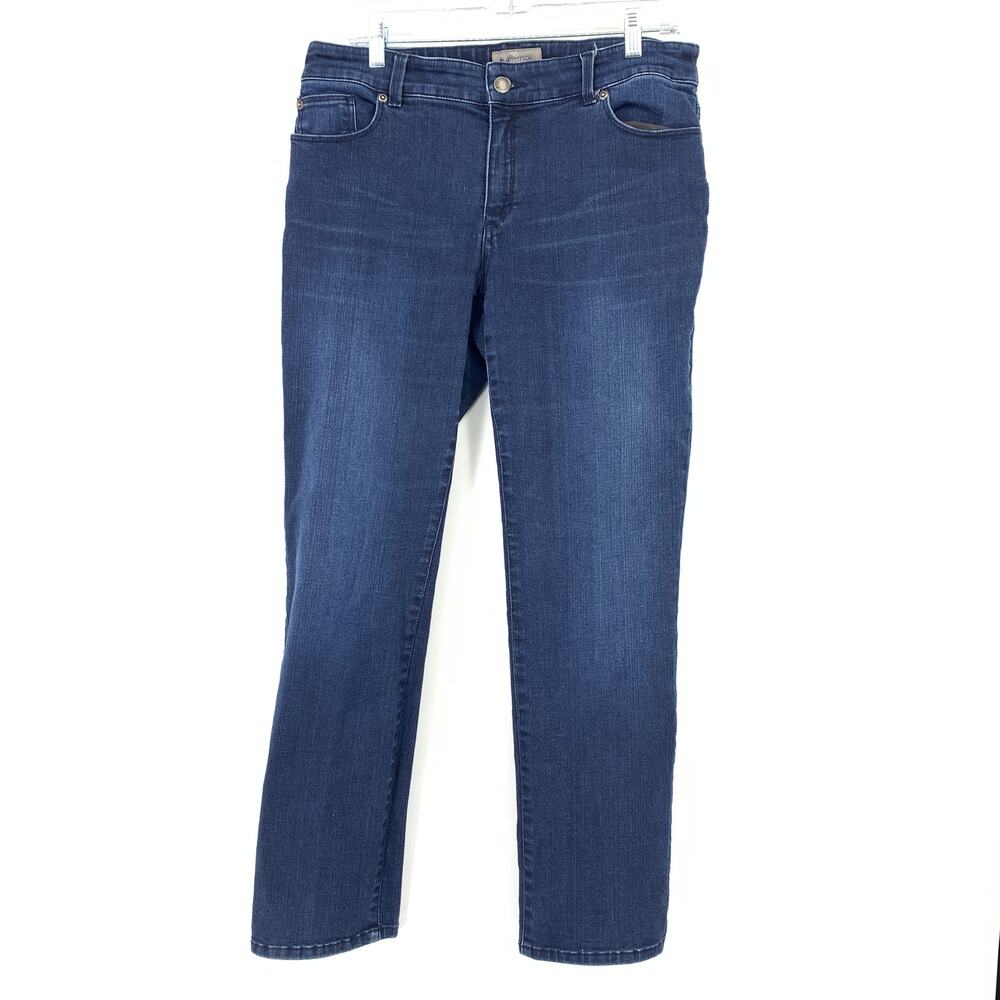 So Slimming By Chicos Dark Wash Denim Slim Straight Jeans Womens Sz 1.5S US 10P